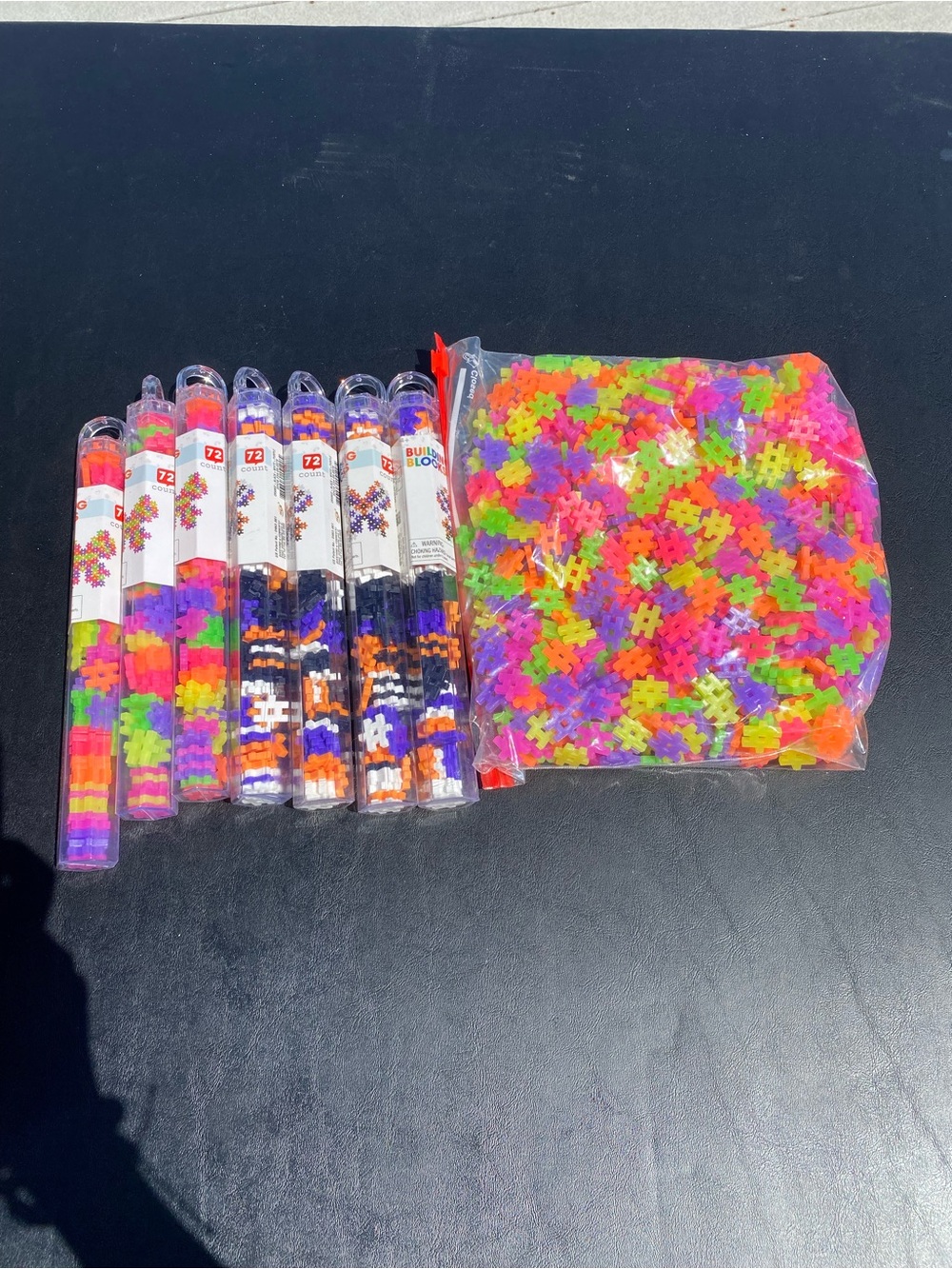 Assorted Neon Building Block Party Beads - Multi-Color
